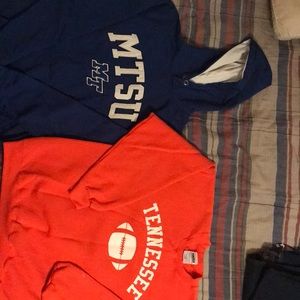 MTSU hoodie and Tennessee sweatshirt